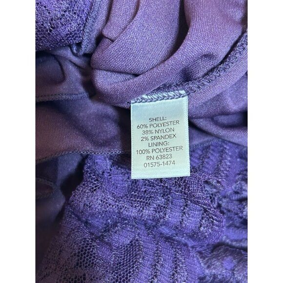 Christopher & Banks Women's Purple Lace 3/4 Sleeve Top L Formal‎ - Picture 8 of 8